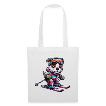 Chien American Staffordshire Terrier Ski Skieur - Sac en tissu - blanc - Devant