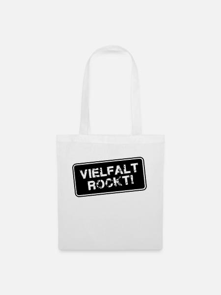 vielfalt rockt! - Stoffbeutel - Weiß
