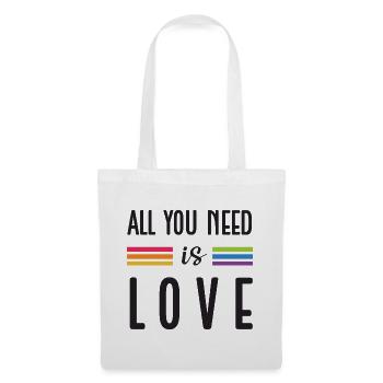 Mois de la fierté LGBTQ - Tout ce dont vous avez besoin, c’est de l’amour - Sac en tissu - blanc - Devant