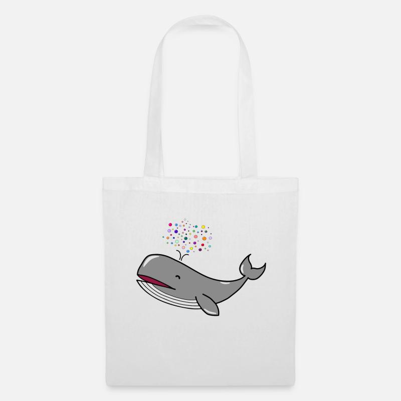 Happy Whale Blubberwal Happy Wal - Stoffbeutel - Weiß