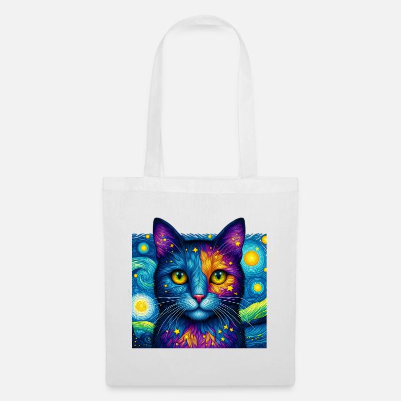 Katze - Stoffbeutel - Weiß
