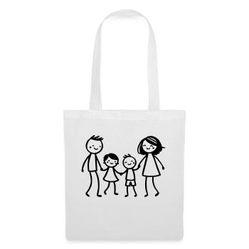 Familie - Stoffveske - hvit - Foran