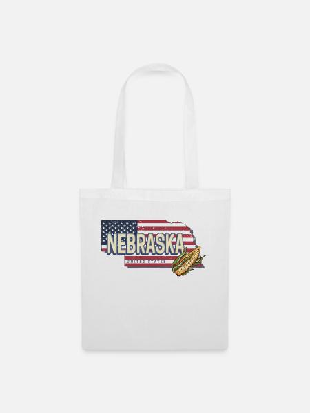 Nebraska Vereinigte Staaten Landkarte Souvenir - Stoffbeutel - Weiß