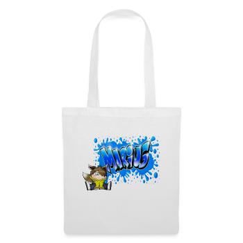 MARIUS GRAFFITI NAME PRINT - Sac en tissu - blanc - Devant