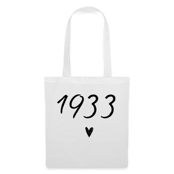 1933 coeur anniversaire - Sac en tissu - blanc - Devant