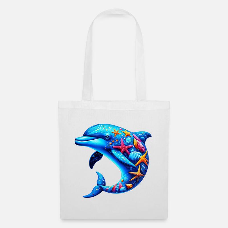 Delfin - Stoffbeutel - Weiß