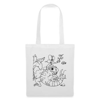 Iguana Jungle Coloring Page Hand Illustrated - Tote Bag - white - Front