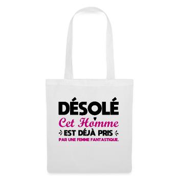sorry this man is already taken - Tote Bag - white - Front