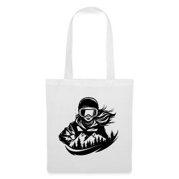 Female Snowboarder Drawing - Tote Bag - white - Front