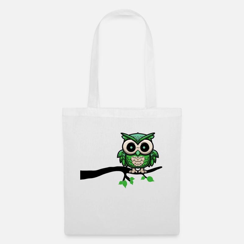 eule owl nachteule - Stoffbeutel - Weiß