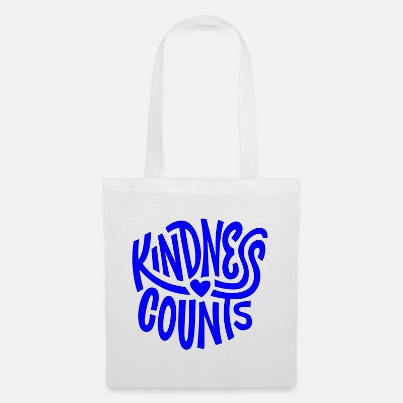 kindness counts, motivational statement quote - Stoffbeutel - Weiß