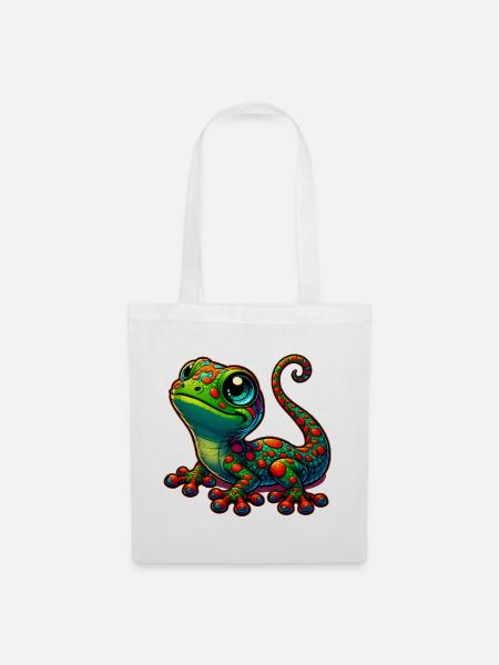 Gecko - Stoffbeutel - Weiß