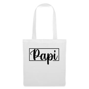 Papa Papi Vater Tochter Sohn Vatertag Männer Shirt - Stoffbeutel - Weiß - Vorne