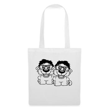 2 chiens nerds lunettes à monture de corne geeks bretelles intelligentes - Sac en tissu - blanc - Devant