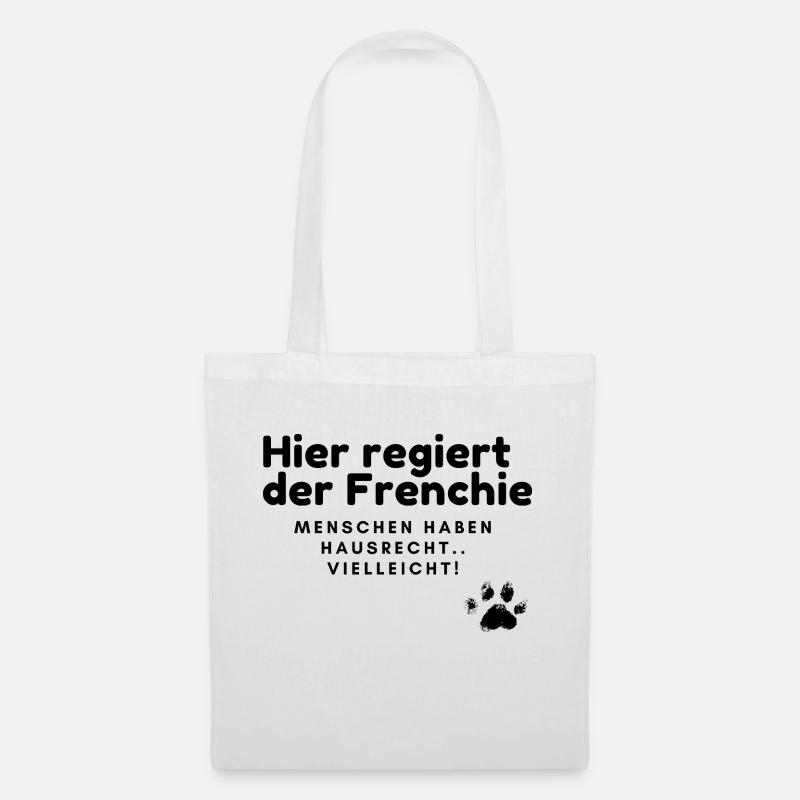 Frenchie König - Stoffbeutel - Weiß