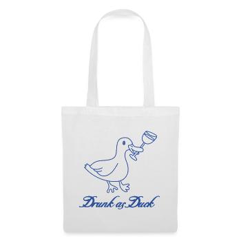 Drunk as Duck – Lustiges Trink-Wortspiel - Stoffbeutel - Weiß - Vorne