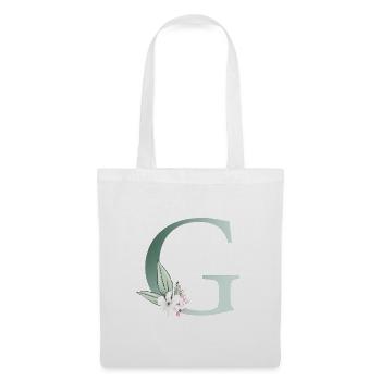 G Monogram, Floral, Personalizable - Tote Bag - white - Front