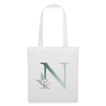 N Monogram, Floral, Personalizable - Tote Bag - white - Front