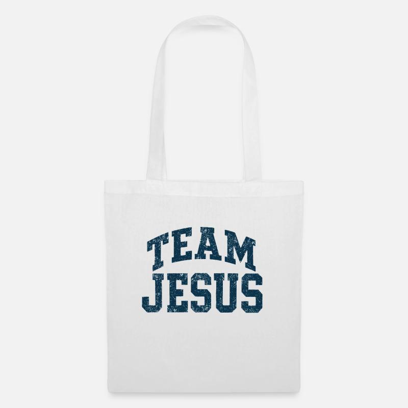 Team Jesus - Blau - Stoffbeutel - Weiß