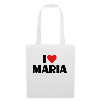 I love Maria Rotes Herz Liebe Fan Geschenk - Stoffbeutel - Weiß - Vorne