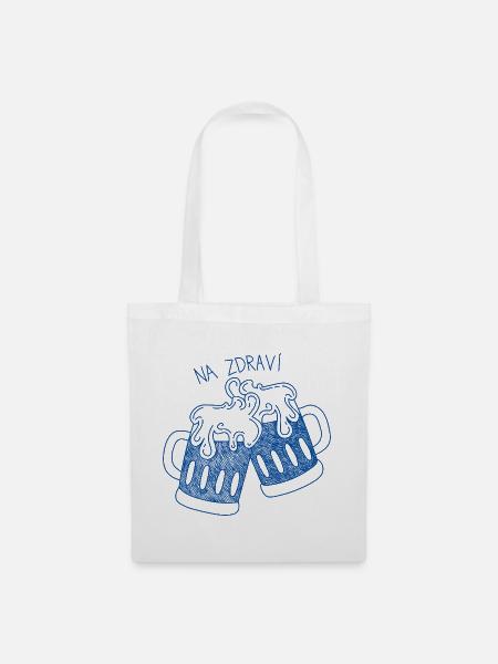 Biergläser mit Prost-Spruch - Stoffbeutel - Weiß
