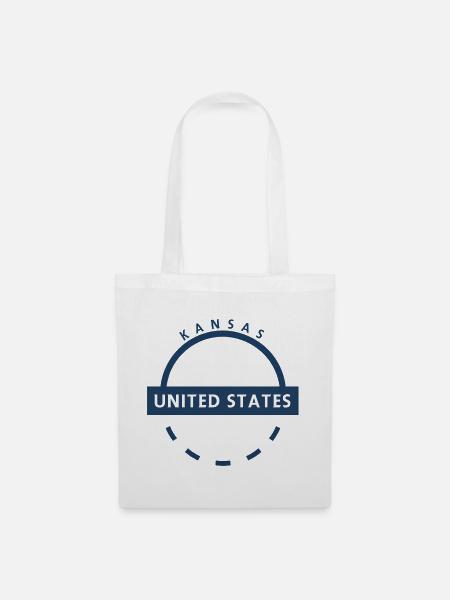 Kansas USA Emblem Design - Stoffbeutel - Weiß
