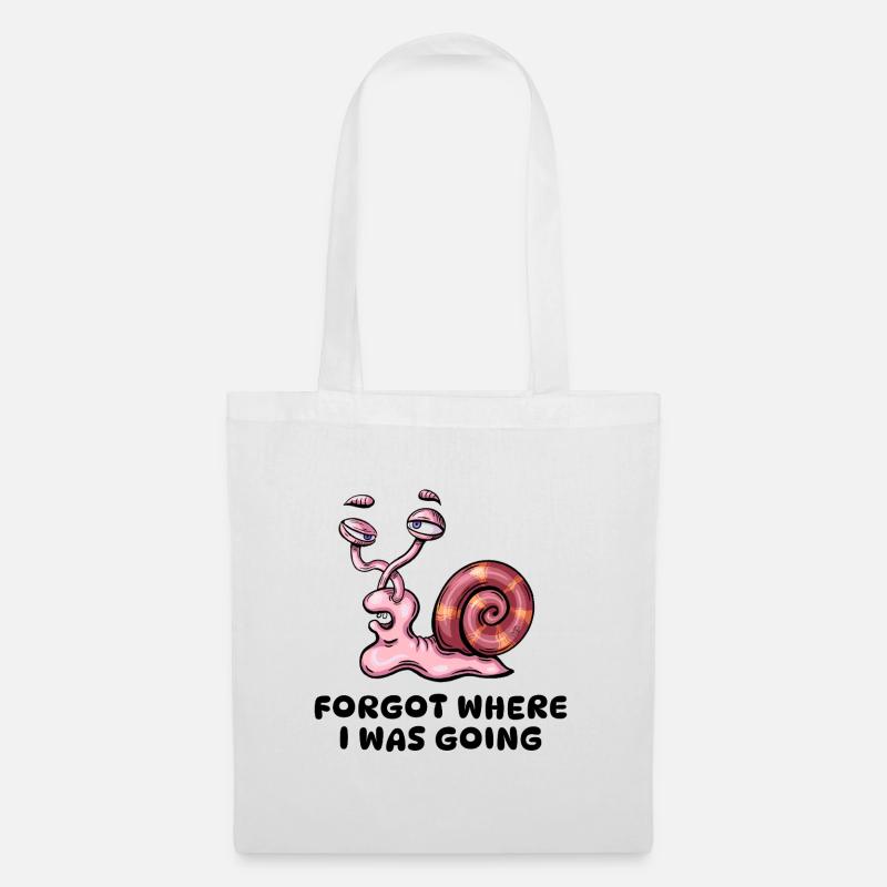 Pink snail forgot where I was Going - Tote Bag - white