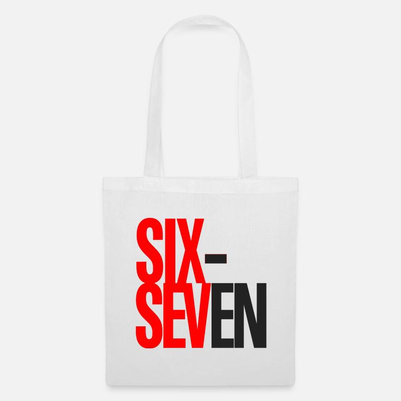 Sechs- und Sieben-Typografie-Logo - Stoffbeutel - Weiß