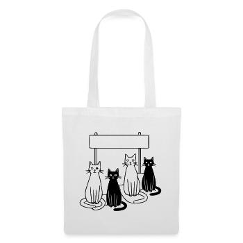 Waiting Cats Sign Personalizable Kids - Tote Bag - white - Front