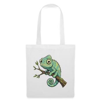 Chameleon on a branch - Tote Bag - white - Front