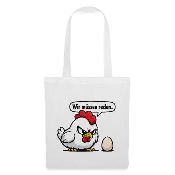 On doit parler du cadeau d’humour de poule - Sac en tissu - blanc - Devant