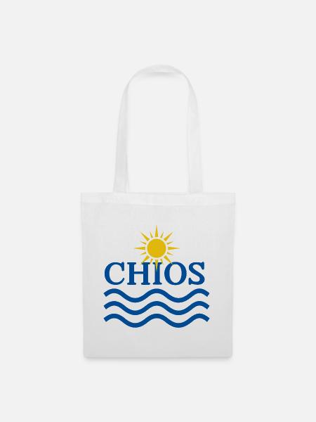Chios-Sonne und Ozeanwellen - Stoffbeutel - Weiß