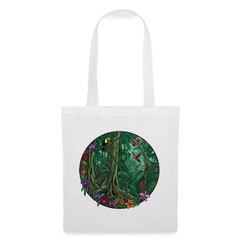 Peinture circulaire de la jungle tropicale - Sac en tissu - blanc - Devant
