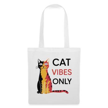 Katzen Vibes Only Design - Stoffbeutel - Weiß - Vorne