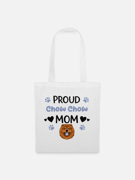 Stolze Chow Mutter, Chow-chow - Stoffbeutel - Weiß