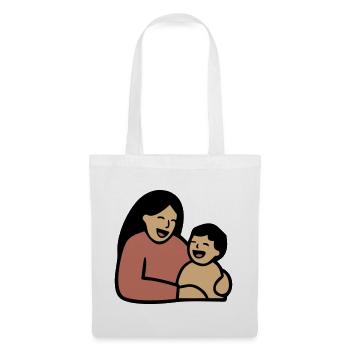 Maman Câlin de bébé Amour - Sac en tissu - blanc - Devant