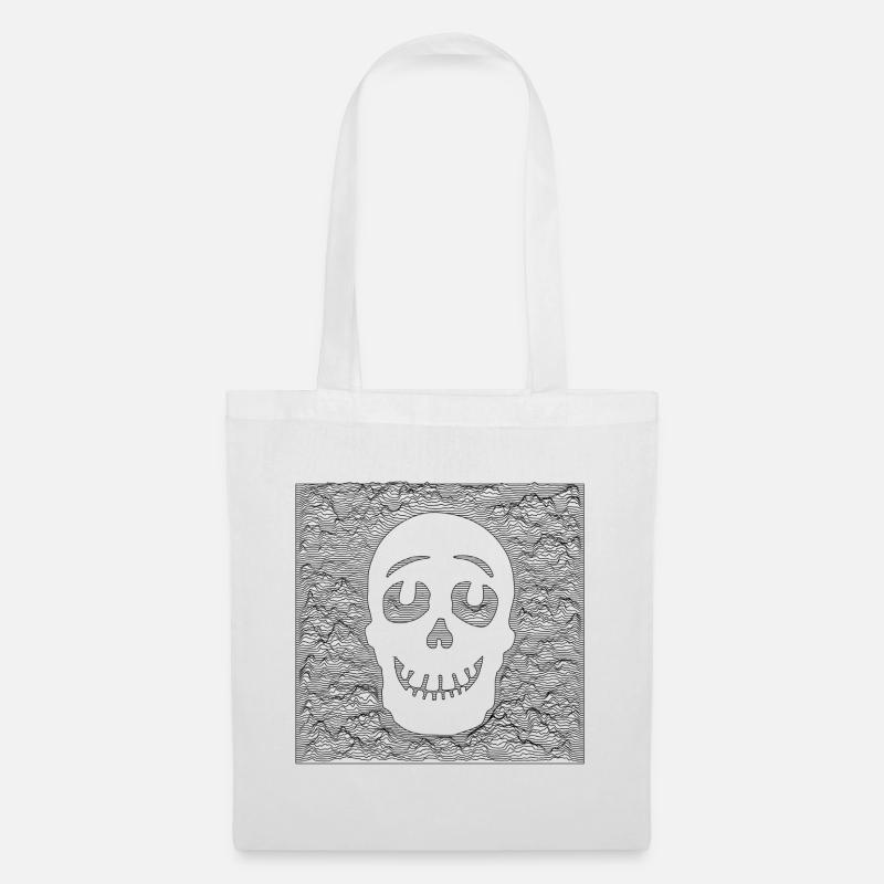 Skull - Black - Tote Bag - white