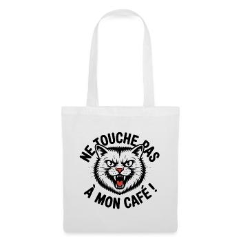 Ne touche pas à mon café ! - Sac en tissu - blanc - Devant