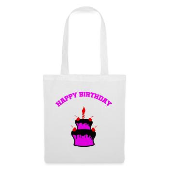 Neon Birthday Cake Sticker - Tote Bag - white - Front