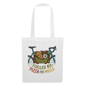 Fuelled By Pizza And Miles Bikepacking - Tote Bag - white - Front