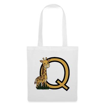 Giraffen-Logo mit QBuchstabe - Stoffbeutel - Weiß - Vorne
