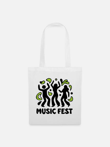 Tanzende Leute Musik Logo - Stoffbeutel - Weiß