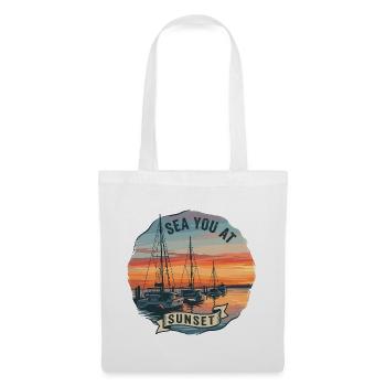 Voiles au coucher du soleil - Sac en tissu - blanc - Devant