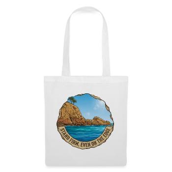 Illustration du paysage avec falaise et mer - Sac en tissu - blanc - Devant