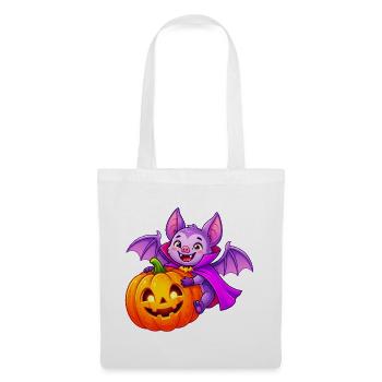 Fledermaus- und Kürbis-Halloween-Zauber - Stoffbeutel - Weiß - Vorne