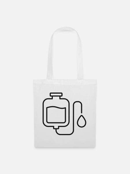 IV-Tropf-Infusionsleitung-Symbol - Stoffbeutel - Weiß
