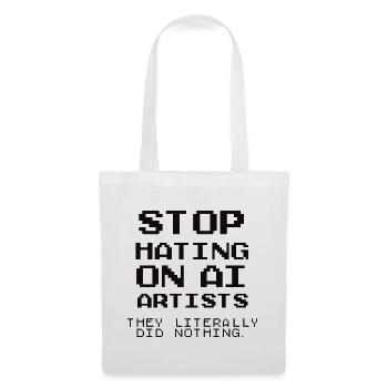 Stoppt KI-Künstler! Anti-KI-Kunst - Stoffbeutel - Weiß - Vorne