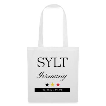 Sylt Deutschland Souvenir – Reise minimalistisch - Stoffbeutel - Weiß - Vorne