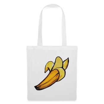 Sonnenbeschienene Bananen-Aquarellschale - Stoffbeutel - Weiß - Vorne