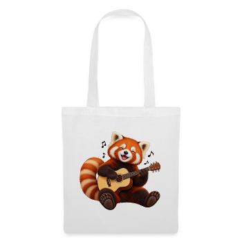 Gitarrenspielender Red Panda - Stoffbeutel - Weiß - Vorne